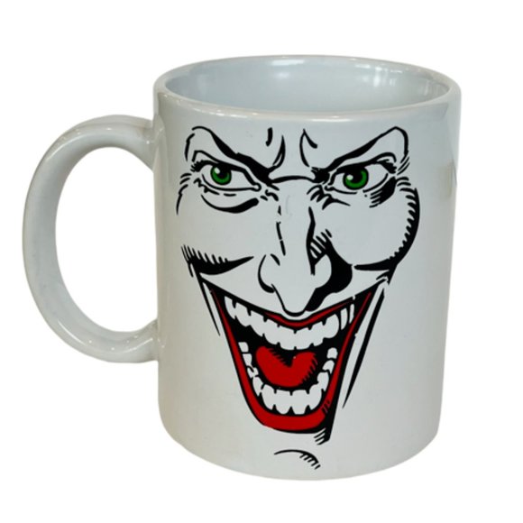 Batman Joker Coffee Mug Cup Face Gotham DC Comics Jack Napier Cesar Romero vtg - Picture 1 of 5